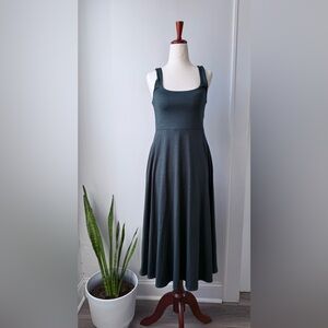 Quince Heather Green Sleeveless Midi Dress Tank Size Medium Cotton Blend